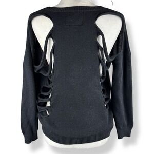 LIRA Back Cutout Knit Top Womens Size Small Edgy Rocker Alt Grunge Streetstyle